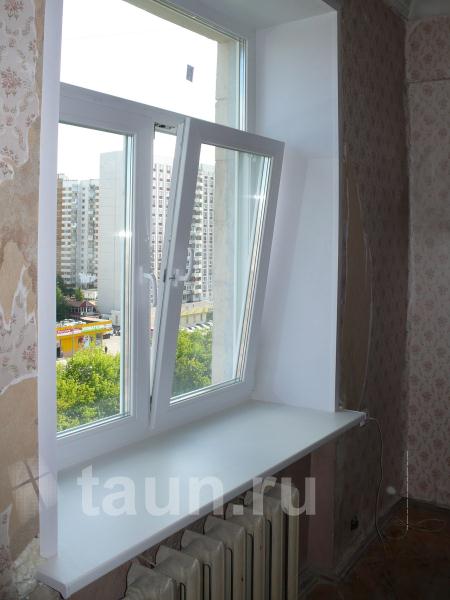 Фото 23. Пластиковое окно в сталинском доме ( Т - образное окно из ПВХ Trocal, вид сбоку)